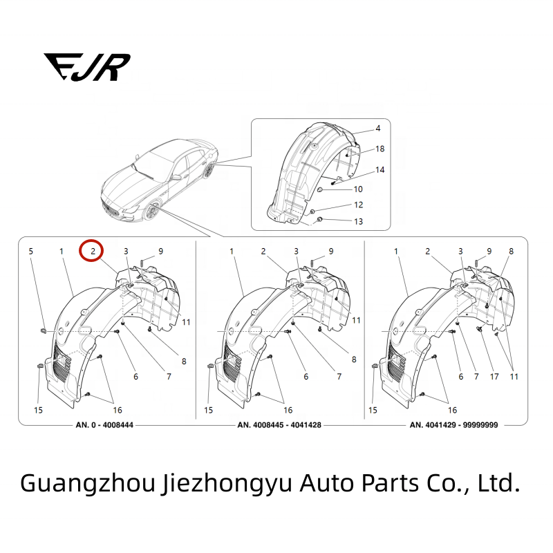 LH Front WheelHouse Guard For Quattroporte OEM 670102657 673010771 670009635 100% Tested