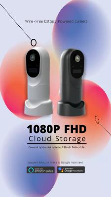 Câmara de segurança larga exterior do ângulo 1080P, bateria livre do fio da câmera de rede do IP