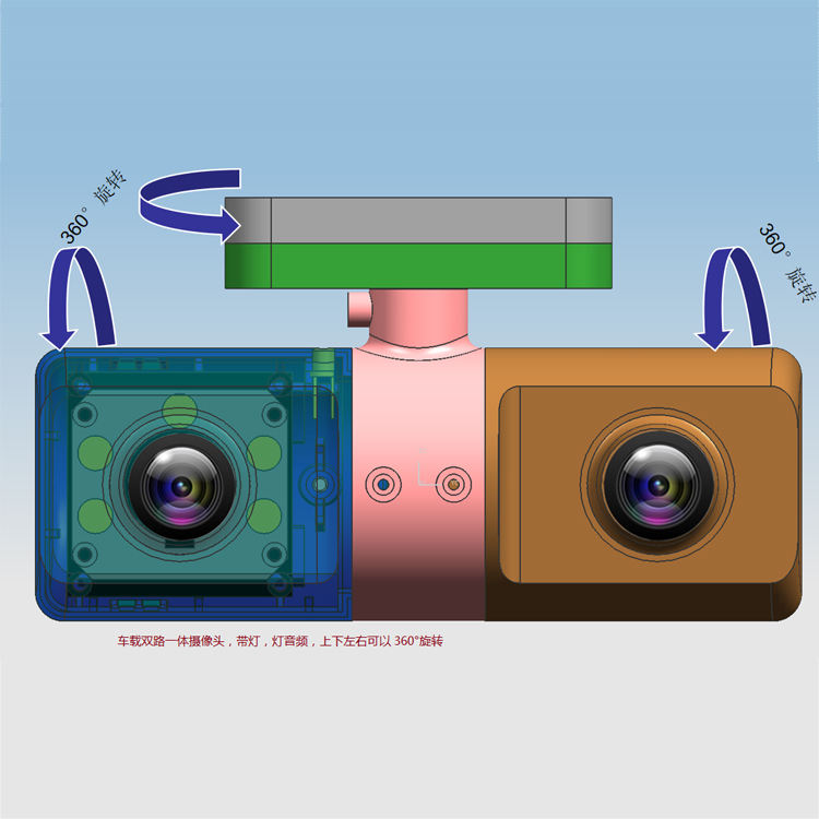 AHD Dual Lens Автомобильная камера для автомобилей Автомобильные камеры для такси Система видеонаблюдения