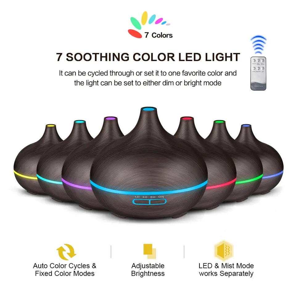 Hot Style Products Eco-friendly Air Freshener Device Wood Grain 300ml Smart Ultrasonic Mist Air Humidifier for Home