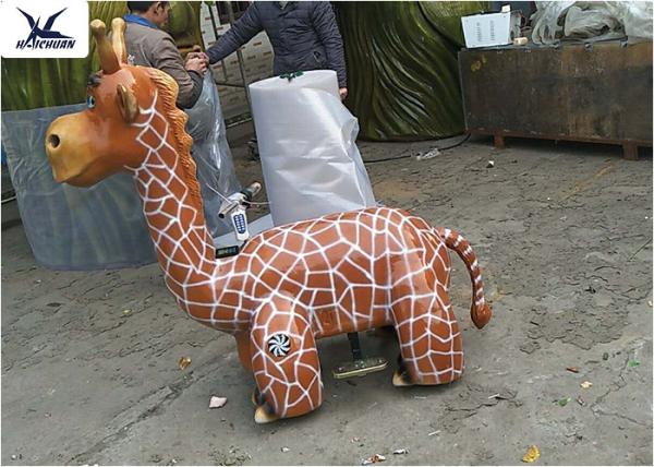 Height 1.5 Meters Giraffe Motorized Animal Scooters For Amusement Park