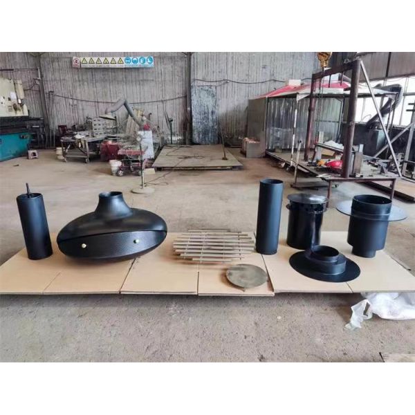 Cold Rolled Steel Ceiling Suspended Fireplace Wood Burning With Real Flame