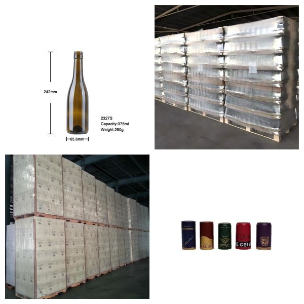 Screw Top Burgundy Wine Bottle 375ml Demi Slope Shoulder 290g 2327S