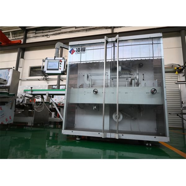 Automatic Film Wrapping Machine For Sterile Boxes Bundling With Servo Driven, GMP Compliant, High Speed Max 60 Bundles Per Min
