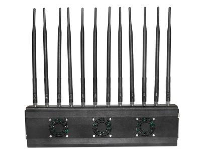 12 jammer Desktop do jammer 5g do sinal do canal para bloquear a frequência ultraelevada Lojack do VHF do telefone celular 2345G WiFi GPS G/M