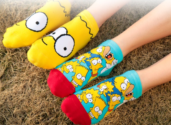 Popular Cartoon Patterned Ankle Socks , Jacquard Logo Childrens Ankle Socks