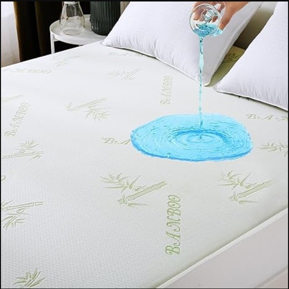 100% Waterproof Bamboo Queen Size Mattress Protector Breathable Mattress Cover Queen Size Bed Cooling 3D Air Fabric Bed Pad Cover Deep Pocket