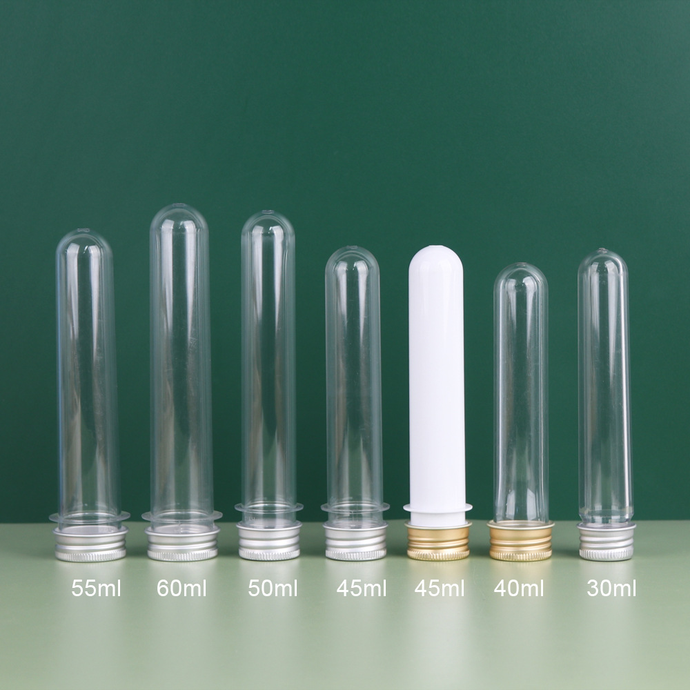 Packaging Screw Caps Food Grade Tubes Test Tube with Cap PET Clear Plastic 30ml 40ml 50ml 60ml 100ml Free Sample Transparent