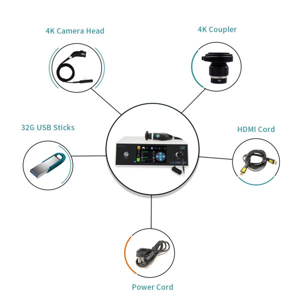 TUYOU TU-D90TA 4K Medical Endoscope Camera with 7-inch Display 3864x2192 Pixels and 0-8x Digital Zoom for Minimally Invasive Surgery