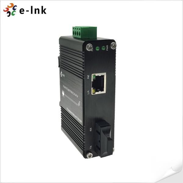 Mini Industrial 100/1000BASE-X para 10/100/1000BASE-T 30W PoE+ Media Converter