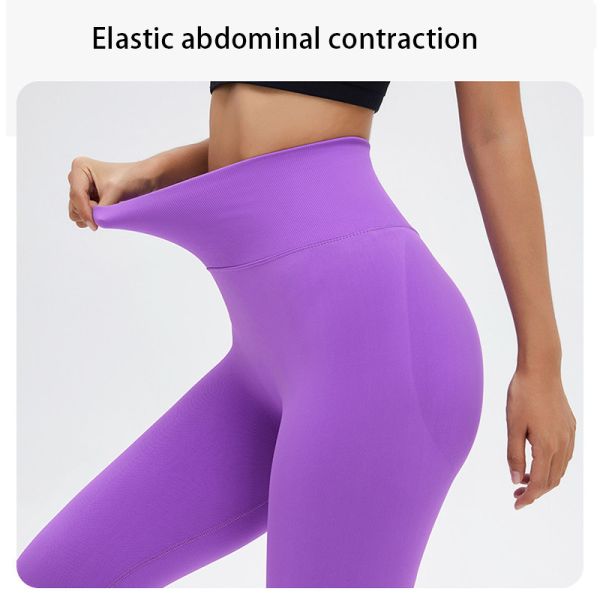 Обнаженные безшовные высокие гетры йоги Waisted Breathable нажимают вверх брюки разминки