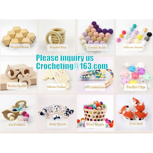 Baby sling necklace, baby bracelet, crochet bracelet, teething bracelet, crochet long funky beaded necklace