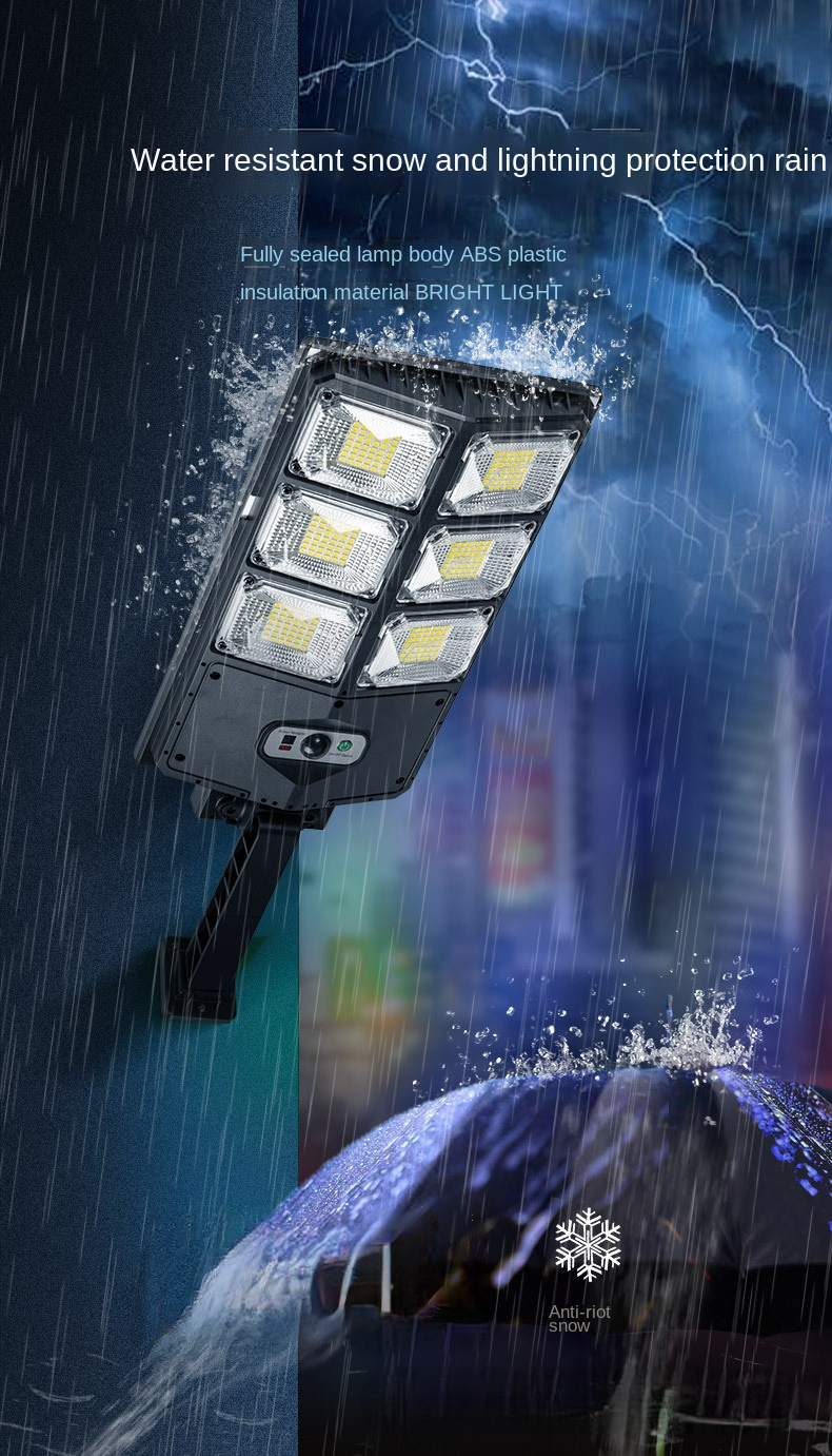 All In One Solar Street Light with 2835 SMD LEDs 18650 Lithium Battery and No Wiring for Easy Installation