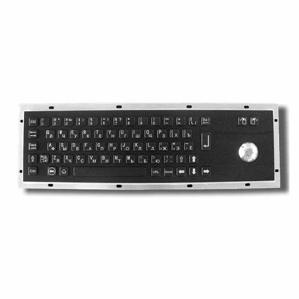 Teclados resistentes do metal do preto IK07 do vândalo com relação de USB do Trackball