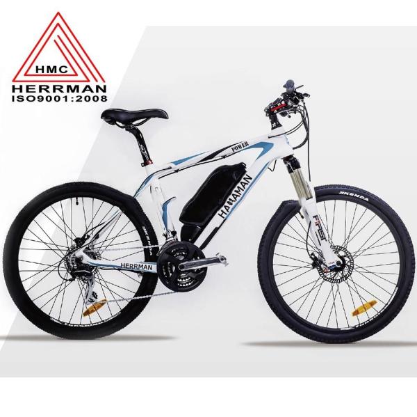 Carbon Fiber Frame Off Road Electric Mountain Bikes With 48V 10.4Ah Lithium Battery