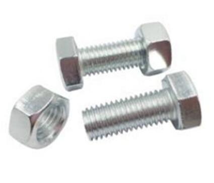 Double Thread Stud Hex Head Bolt Steel Material With Two Nuts ISO4032