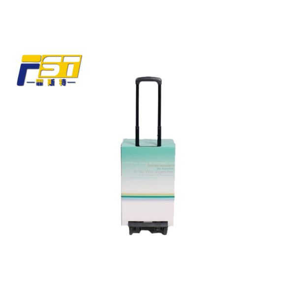 Доказательство облегченной голубой коробки вагонетки картона цвета влажное удобное с 4 колесами