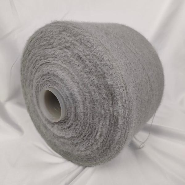 1.3CM 100% nylon imitation de vison fils de plumes gris fluffé pour tricoter des écharpes