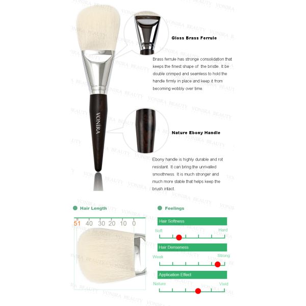 Luxury Angled Professional Cosmetic Brushes / Foundation Makeup Brush