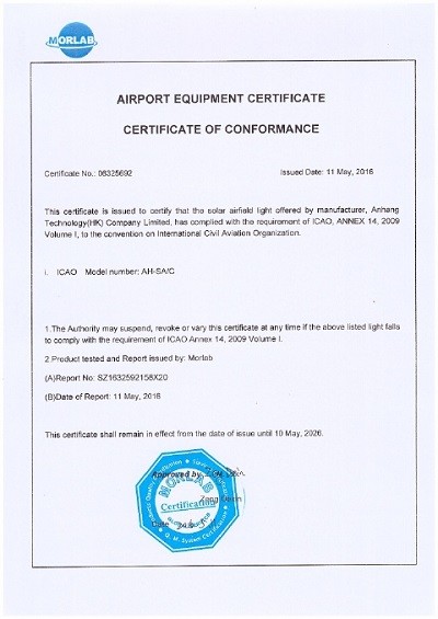 SHENZHEN ANHANG TECHNOLOGY CO., LTD Сертификации