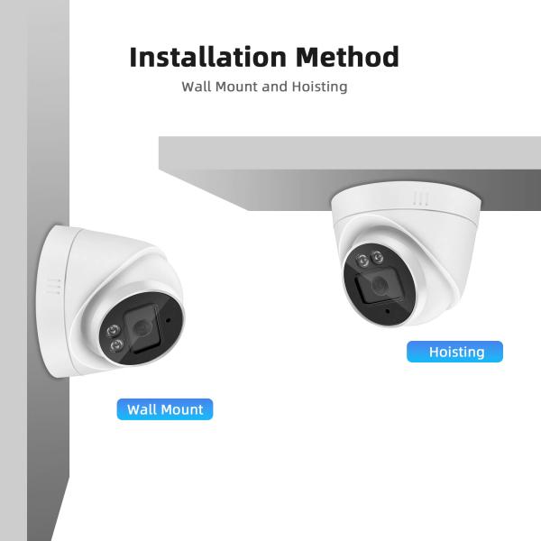 IP Network HD Full Color Camera with Audio AI Human Detect Dome Smart IR POE Camera Night Vision  CCTV Camera