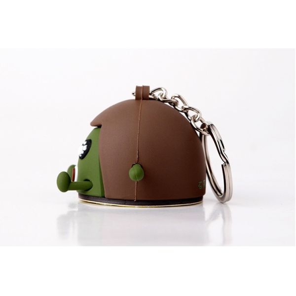 Custom Promotional Soft PVC Rubber Kiwi Fruit Miniature Key Chain Ring Attached To Metal Key Chain And Ring