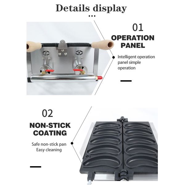 2024 Год Модный дизайн Lpg Ng Газовый Электрический Долгий Вафельный Изготовитель Банановый Штрих