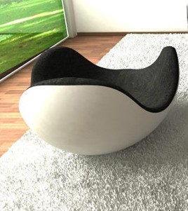 Designer Fiberglass Shell Leather Lounge Leisure Placentero Ball Chair