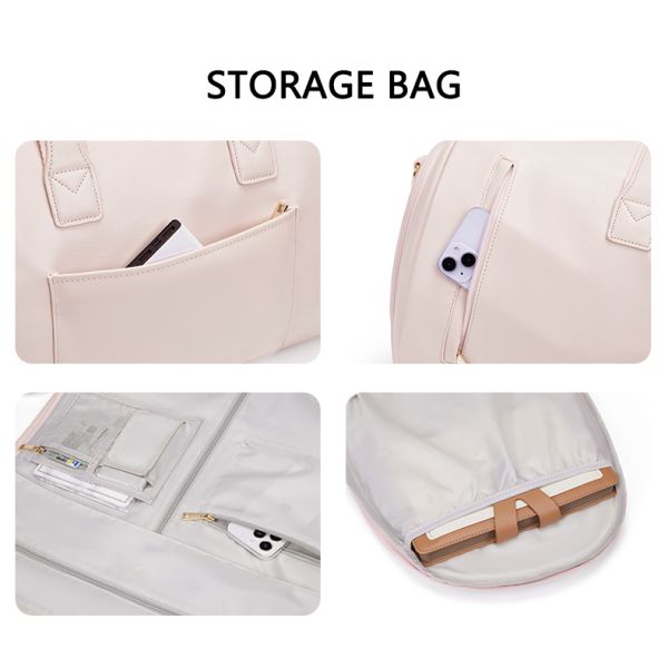 PU складная розовая кожаная сумка для путешествий