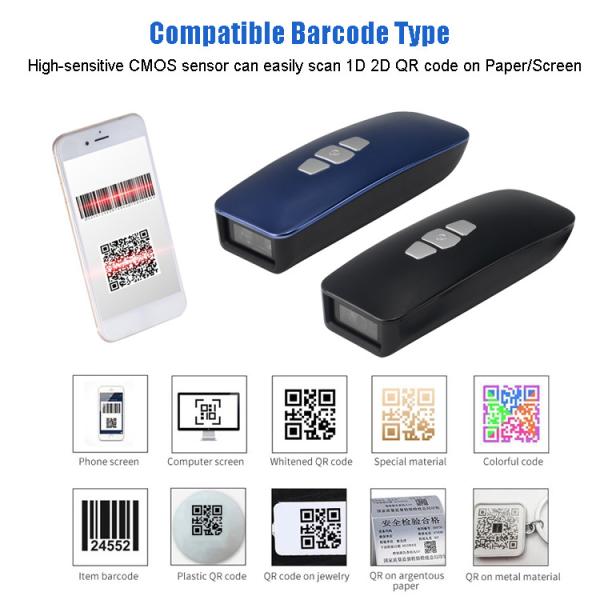 OEM 2D Mini Barcode Scanner QR Code Reader Portable With BT Function