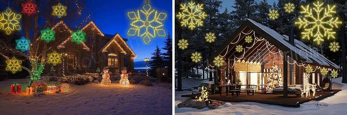 IP65 Waterproof DMX512 RGB LED Snowflake Light for Christmas Outdoor Decoration