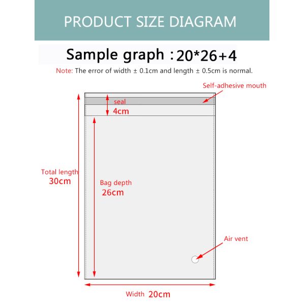 Сумка нижнего белья OPP одежды упаковывая высокую прозрачную само- герметизируя футболку