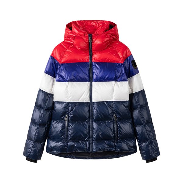 Windproof Water-Resistant Heavy Winter Jacket 280gsm Color-Block Puffer Jacket