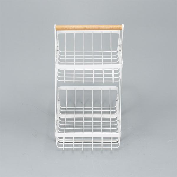 Sustainable Fruit Bowl Bread Basket Kitchen Metal Wire Storage Rack 2 Tier