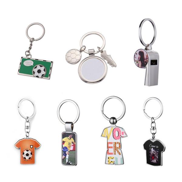 Cadeau promotionnel de publicité Cadeau de clés en alliage de sublimation métallique Blanc Llaveros Personnalisés Cadeau de clés Logo Chaîne de clés métallique personnalisée