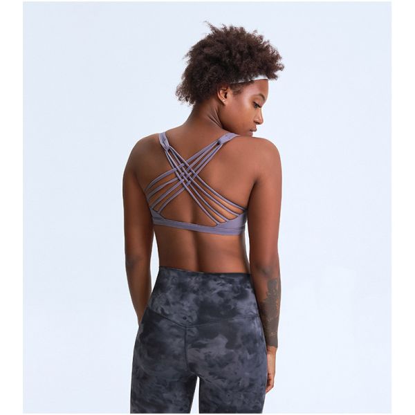 Нагая чувствуя задняя часть Breathable бюстгальтера спорт женщин перекрестная со съемной пусковой площадкой