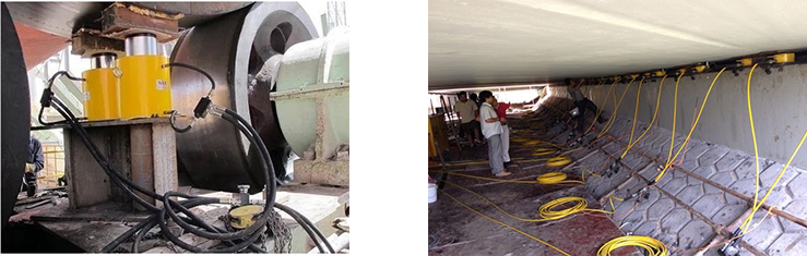 Large Tonnage Post Tension Pulling Jack 500mm Stroke