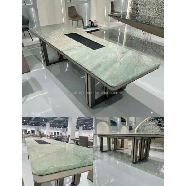 Polished Royal Green Quartzite Natural Green Gaya Marble Big Slab for Coffee Table