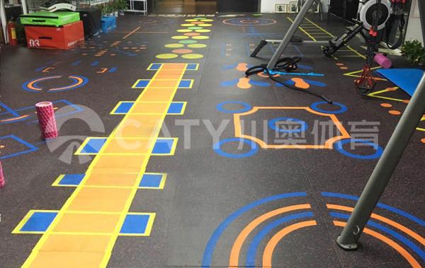 vibration resistant Glue free Gym Flooring Rubber Tile for Sports