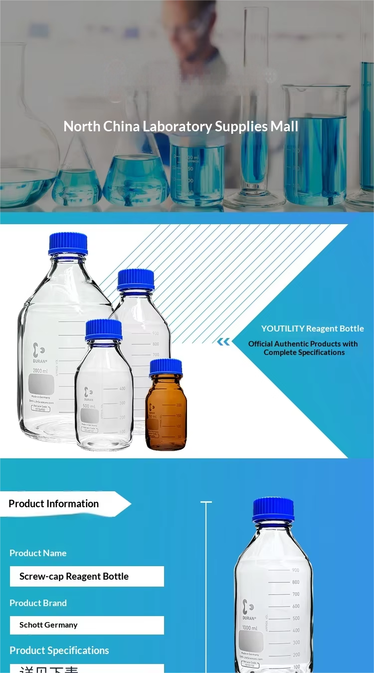 Brown Screw-Top Reagent Bottles for Blue-Cap Bottles Threaded Bottles Clear Glass Containers