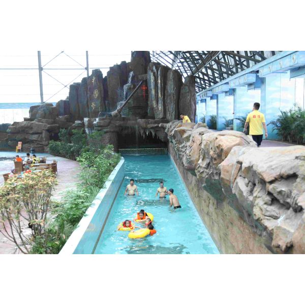 Fiberglass (FRP) Lazy River with 1.0m Water Depth and Hot-dip Galvanized Steel Support Structure for Water Parks