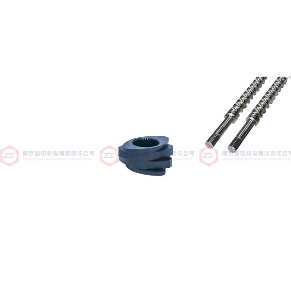 Adjustable Angle Twin Screw Tapered Mixing Blocks 42CrMo4 Material 3-Section Design Enhanced Dispersion For Masterbatch