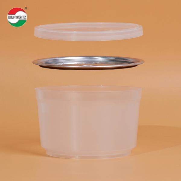 Plastic Bottle Factory Food Grade Clear PP Plastic Bowl High Temperature Resistance with EOE Aluminum Easy Open Lid for Cookie PET Wet Food Plastic Can