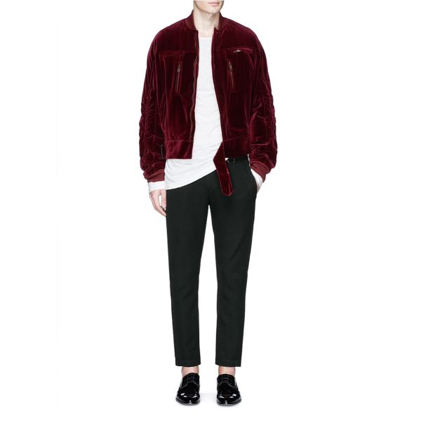 Mens Ruche Sleeve Winter Cotton Velvet Jacket