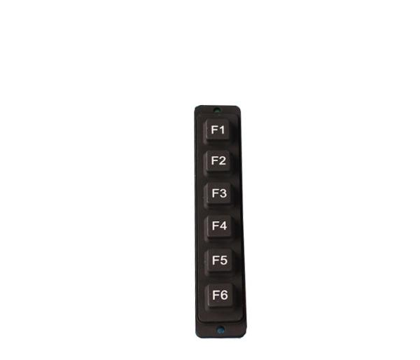 Teclado numérico militar impermeável da matriz do silicone de 6 chaves IP67