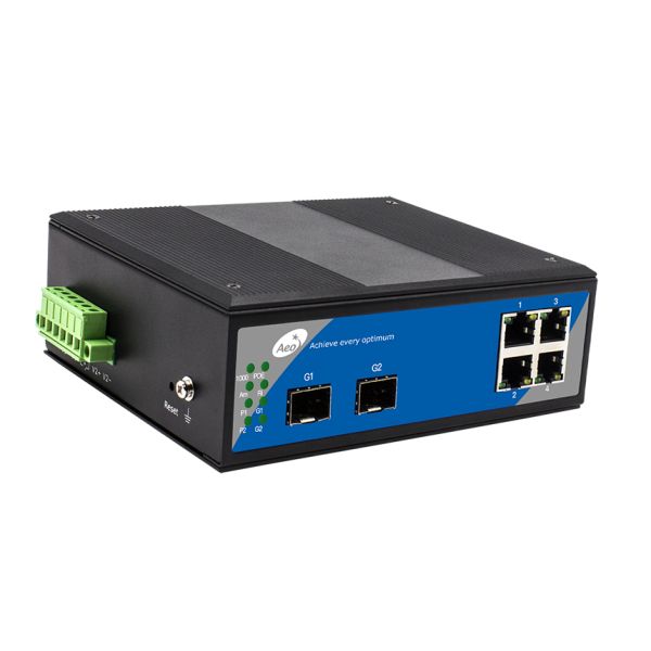 10/100/1000M Unmanaged Industrial Ethernet Switch 4 POE 2 SFP Ports