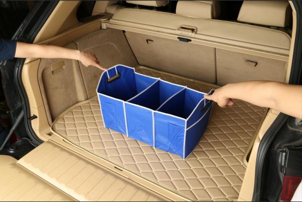 Non Woven Foldable Car Trunk Organizer Bag Storage Easy Clean Blue Color