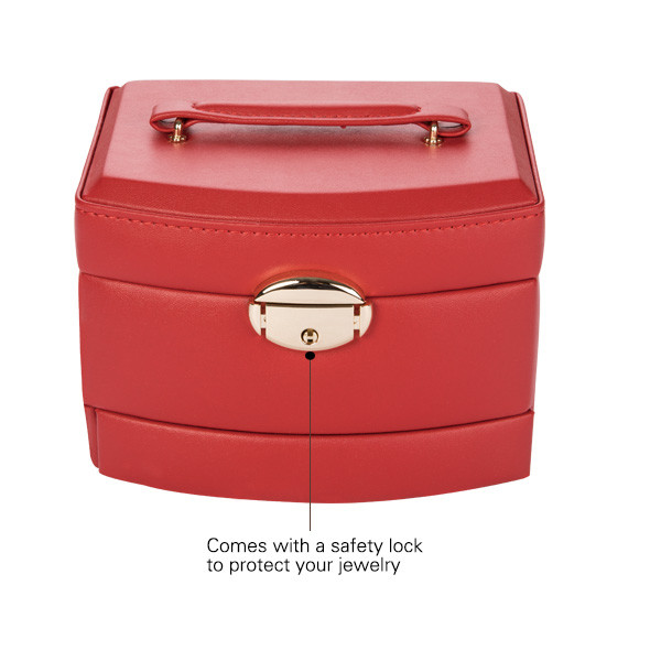 Free Logo Leather Luxury Jewelry Case Organizer Box PU leather jewelry storage box