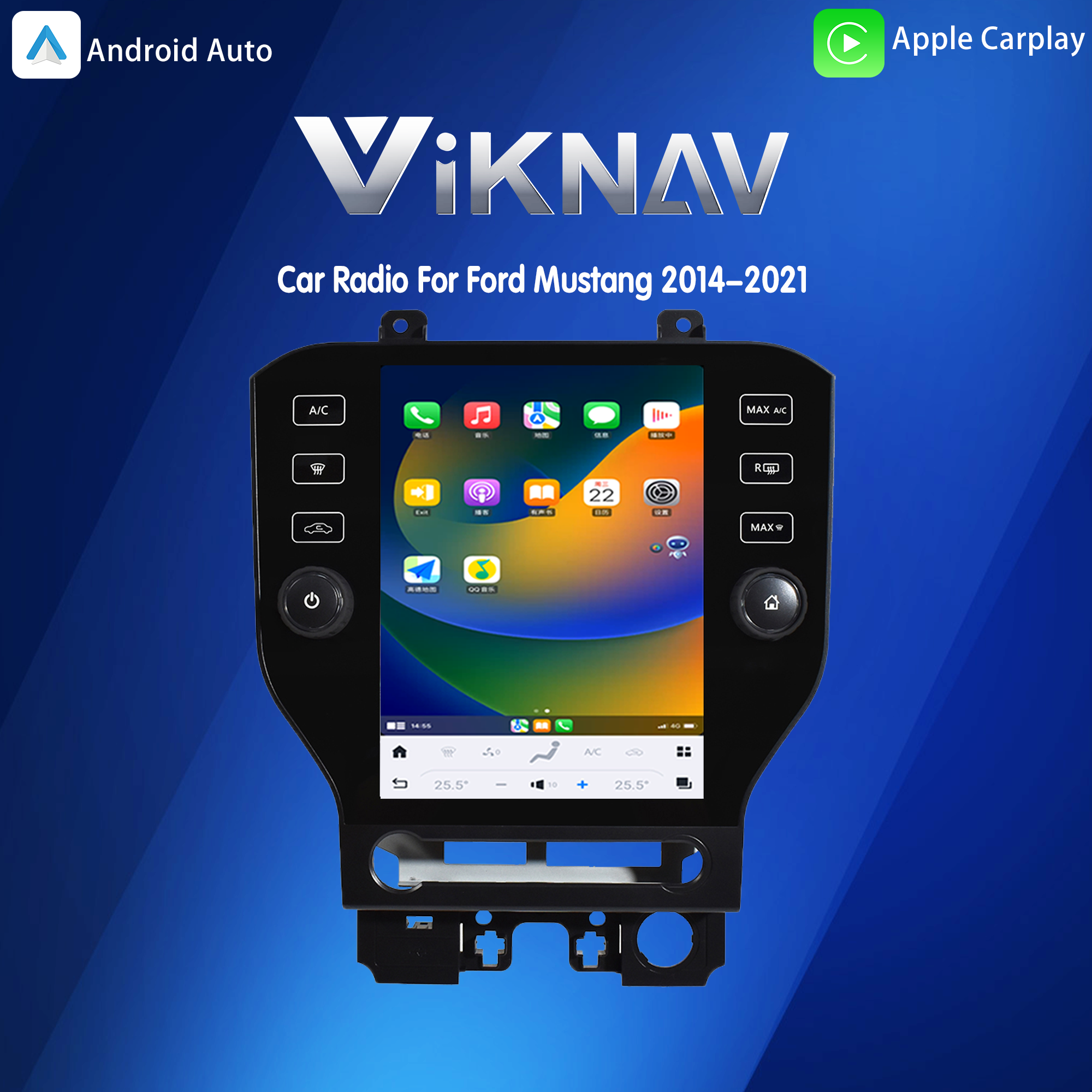 Viknav сенсорный экран Автомобильное радио Для Ford Mustang 2014-2021 Видеоплеер