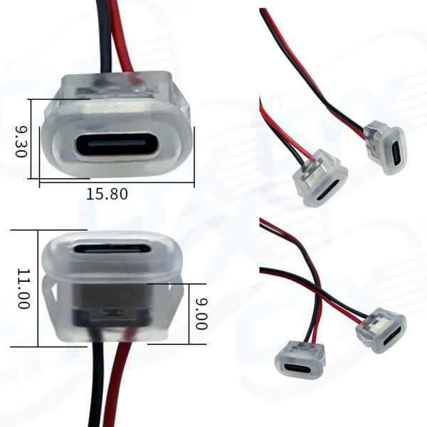 Custom Cable TYPE C 2-pin Transparent Direct Pressure Injection Tape Lamp Waterproof Base Wire Harness Manufacture
